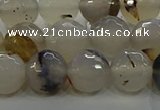 CAG9037 15.5 inches 10mm faceted round dragon veins agate beads