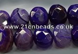 CAG9043 15.5 inches 12*16mm faceted oval line agate beads