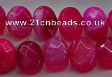 CAG9044 15.5 inches 12*16mm faceted oval line agate beads