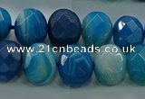 CAG9045 15.5 inches 12*16mm faceted oval line agate beads