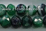 CAG9046 15.5 inches 12*16mm faceted oval line agate beads