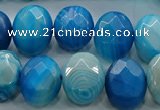 CAG9051 15.5 inches 13*18mm faceted oval line agate beads