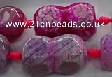 CAG9069 15.5 inches 16*30mm peanut-shaped fire crackle agate beads