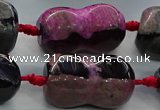 CAG9071 15.5 inches 16*30mm peanut-shaped fire crackle agate beads