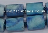 CAG9079 15.5 inches 15*17mm - 15*20mm tube dragon veins agate beads