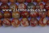 CAG9100 15.5 inches 4mm round red crazy lace agate beads