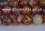 CAG9102 15.5 inches 8mm round red crazy lace agate beads