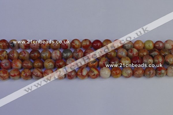 CAG9103 15.5 inches 10mm round red crazy lace agate beads