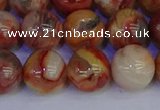 CAG9104 15.5 inches 12mm round red crazy lace agate beads