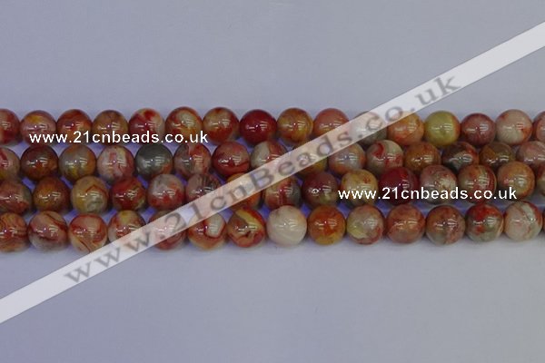 CAG9104 15.5 inches 12mm round red crazy lace agate beads