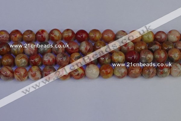 CAG9105 15.5 inches 14mm round red crazy lace agate beads