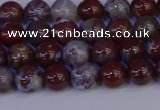 CAG9121 15.5 inches 6mm round red lightning agate beads