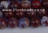 CAG9123 15.5 inches 10mm round red lightning agate beads