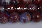 CAG9124 15.5 inches 12mm round red lightning agate beads