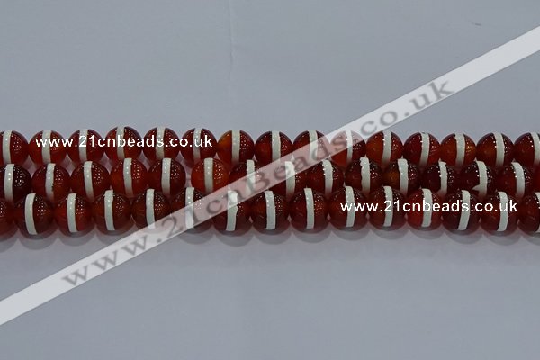 CAG9143 15.5 inches 12mm round tibetan agate beads wholesale