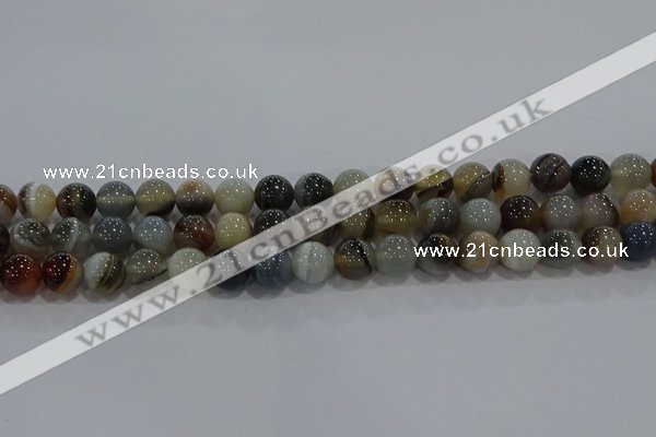 CAG9150 15.5 inches 10mm round line agate beads wholesale