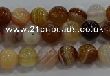 CAG9155 15.5 inches 6mm round line agate beads wholesale