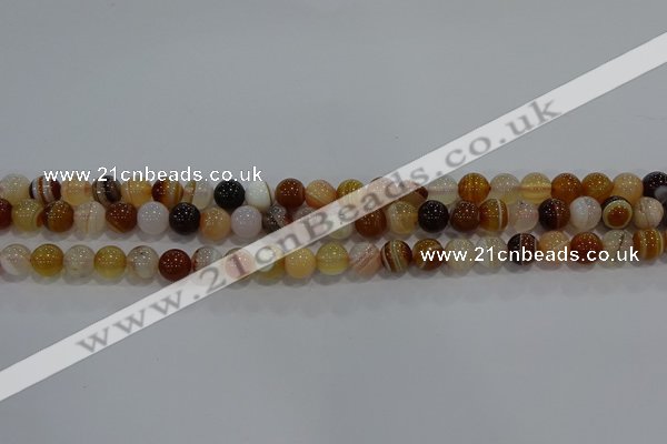 CAG9155 15.5 inches 6mm round line agate beads wholesale