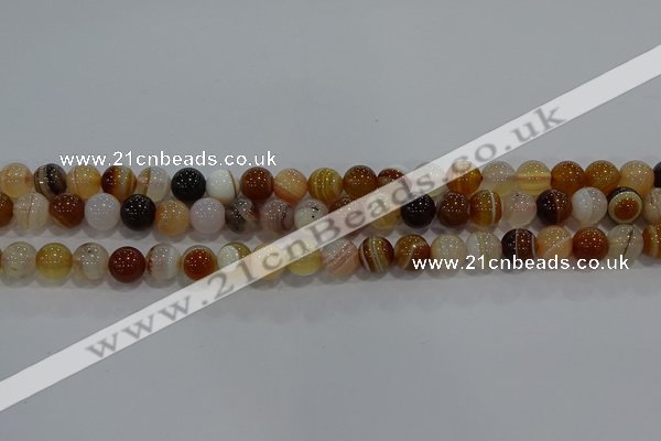 CAG9156 15.5 inches 8mm round line agate beads wholesale