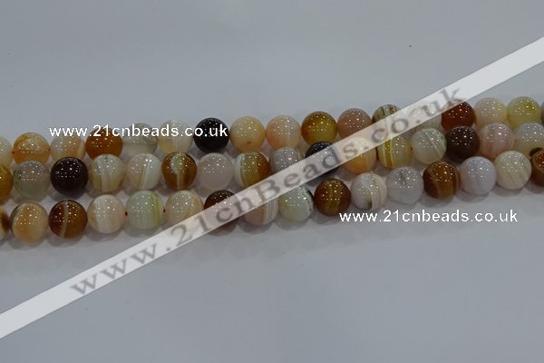 CAG9158 15.5 inches 12mm round line agate beads wholesale