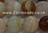 CAG9160 15.5 inches 16mm round line agate beads wholesale