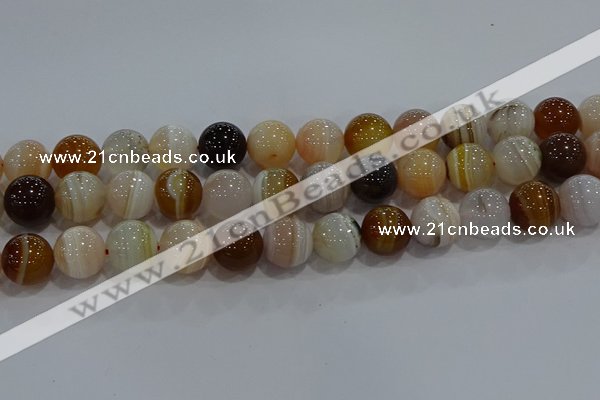 CAG9160 15.5 inches 16mm round line agate beads wholesale