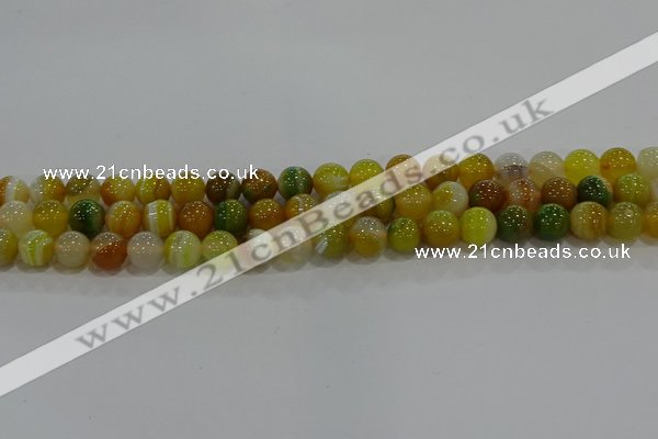 CAG9164 15.5 inches 8mm round line agate beads wholesale