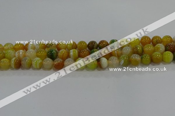 CAG9165 15.5 inches 10mm round line agate beads wholesale
