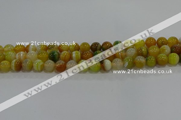 CAG9165 15.5 inches 10mm round line agate beads wholesale