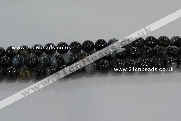 CAG9188 15.5 inches 12mm round line agate beads wholesale