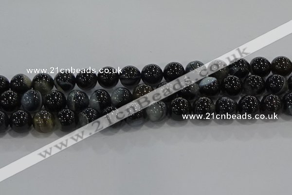 CAG9189 15.5 inches 14mm round line agate beads wholesale