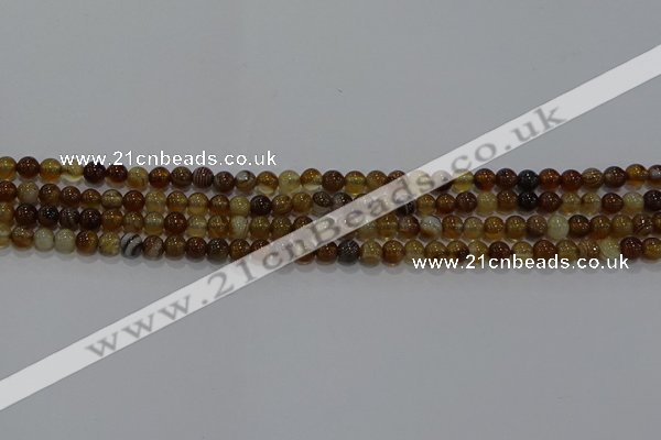 CAG9192 15.5 inches 4mm round line agate gemstone beads