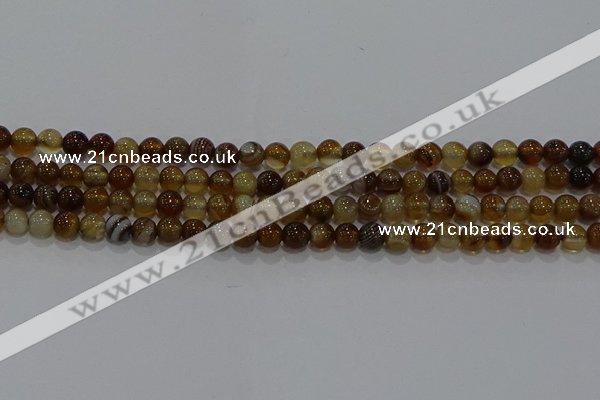 CAG9193 15.5 inches 6mm round line agate gemstone beads