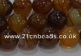 CAG9195 15.5 inches 10mm round line agate gemstone beads