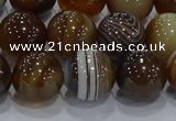 CAG9196 15.5 inches 12mm round line agate gemstone beads