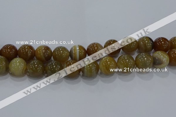 CAG9198 15.5 inches 16mm round line agate gemstone beads