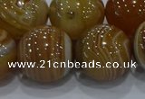 CAG9199 15.5 inches 18mm round line agate gemstone beads