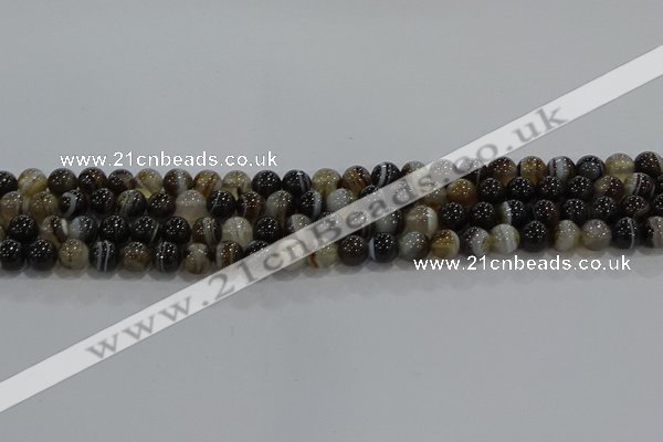 CAG9202 15.5 inches 6mm round line agate gemstone beads