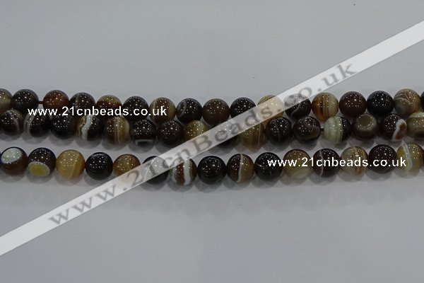 CAG9204 15.5 inches 10mm round line agate gemstone beads