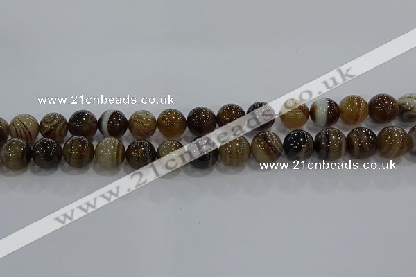 CAG9205 15.5 inches 12mm round line agate gemstone beads