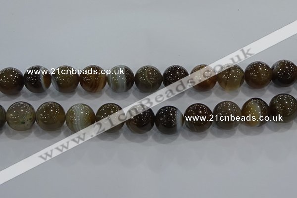 CAG9208 15.5 inches 18mm round line agate gemstone beads