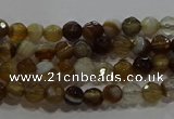 CAG9211 15.5 inches 4mm faceted round line agate gemstone beads