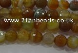 CAG9212 15.5 inches 6mm faceted round line agate gemstone beads