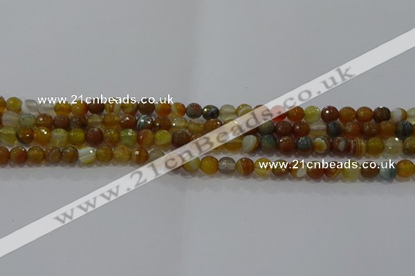 CAG9212 15.5 inches 6mm faceted round line agate gemstone beads