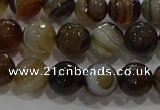 CAG9213 15.5 inches 8mm faceted round line agate gemstone beads