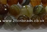 CAG9214 15.5 inches 10mm faceted round line agate gemstone beads