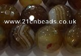 CAG9215 15.5 inches 12mm faceted round line agate gemstone beads