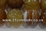 CAG9216 15.5 inches 14mm faceted round line agate gemstone beads