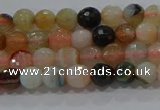 CAG9220 15.5 inches 4mm faceted round line agate beads wholesale