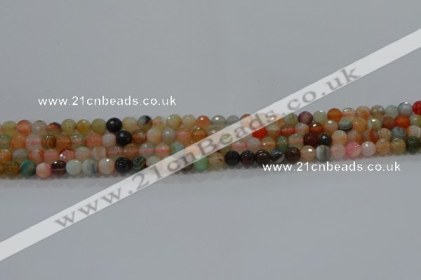 CAG9220 15.5 inches 4mm faceted round line agate beads wholesale